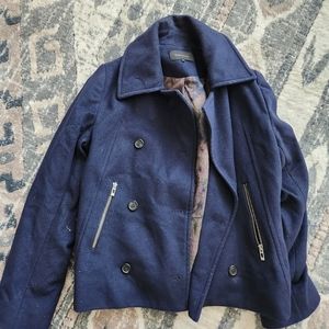 TOMMY HILFIGER WOOL NAVY BLUE PEACOAT